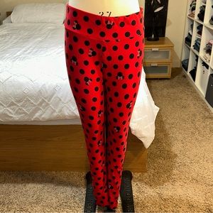 LuLaRoe | Tall & Curvy Minnie Mouse Polka Dot Print Stretchy Soft Leggings Red